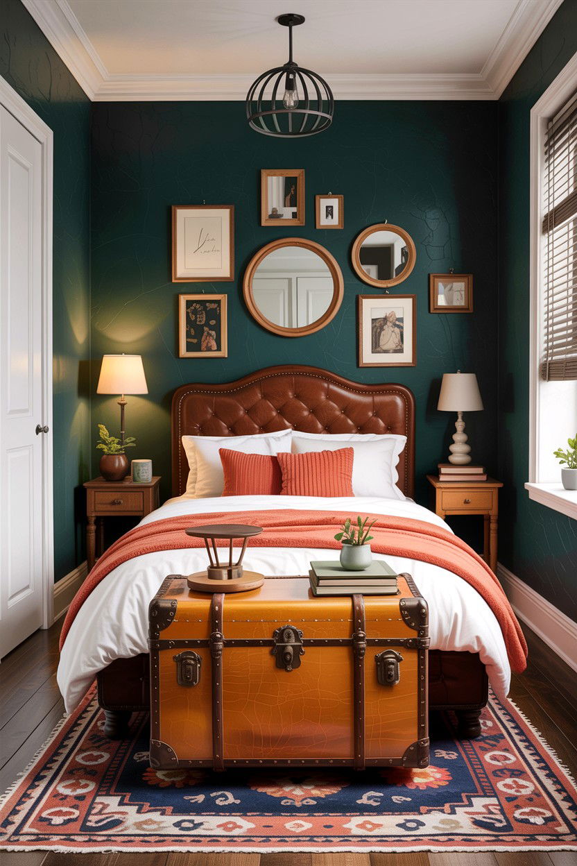 Trunk Used As Nightstand - 30 small bedroom space storage ideas