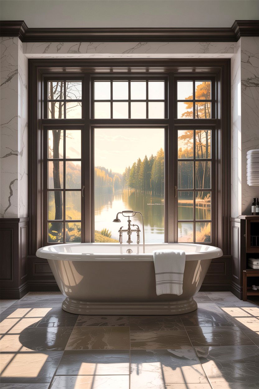 Tub Near Window - 30 freestanding tub ideas