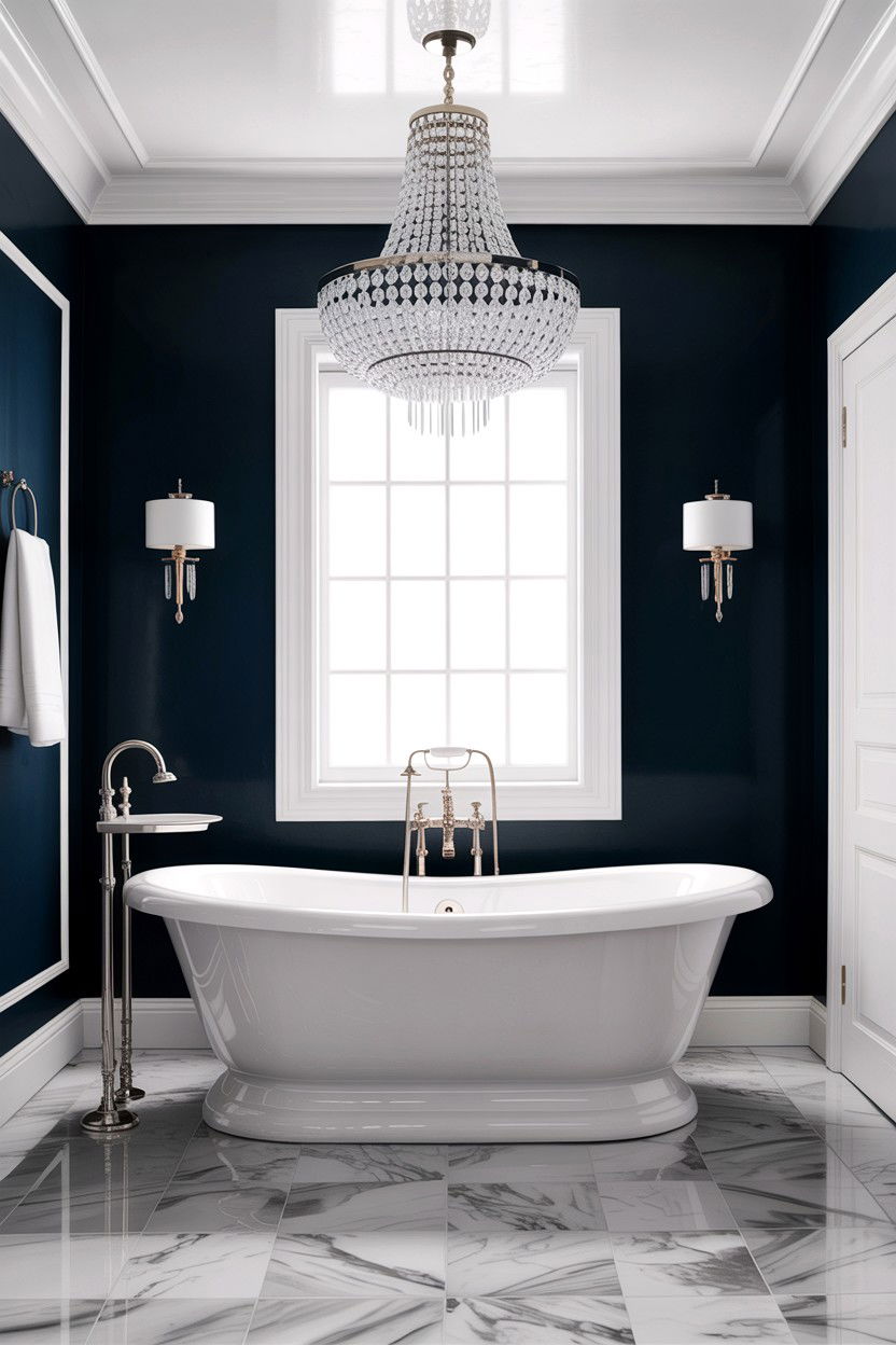 Tub Under Chandelier - 30 freestanding tub ideas