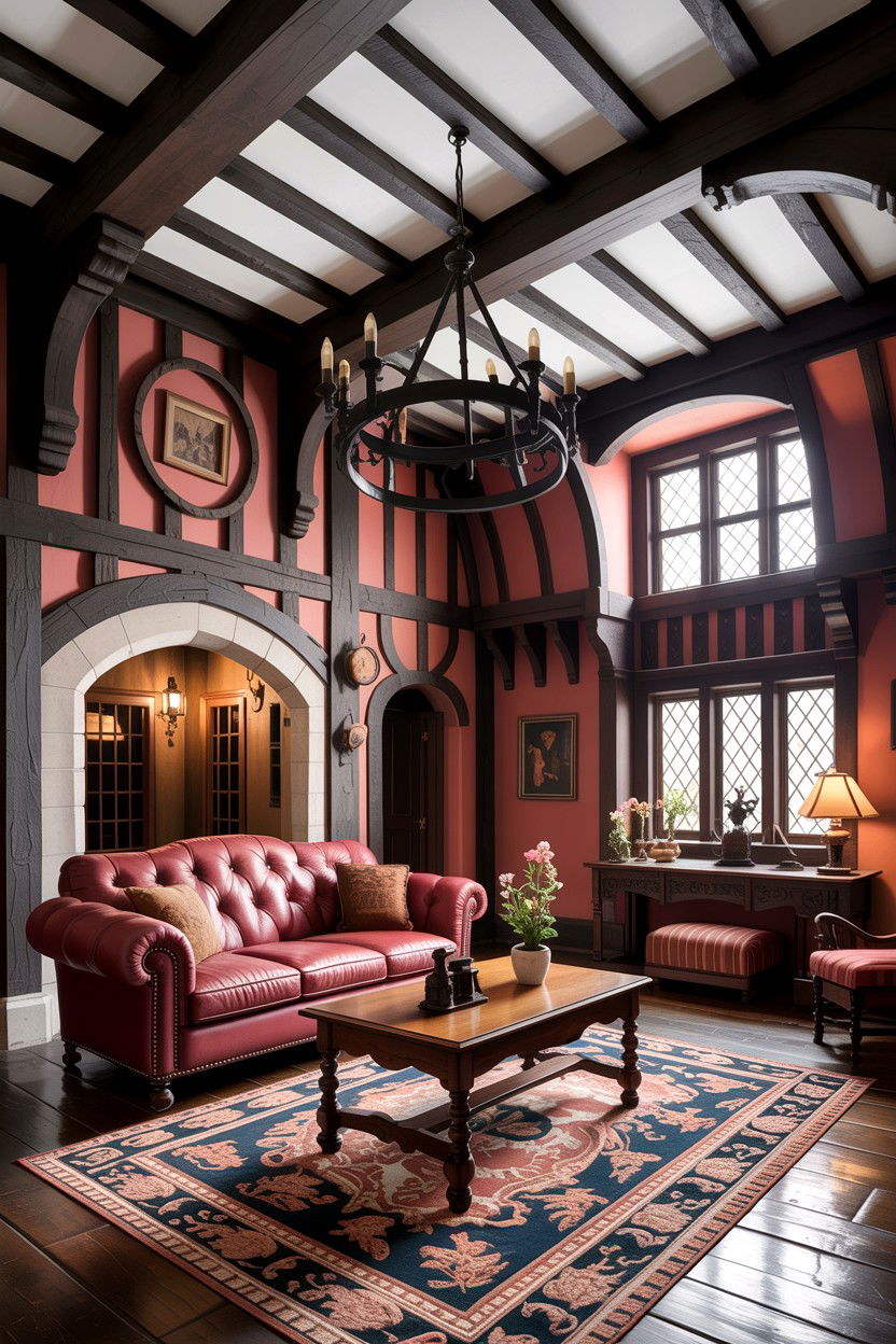 Tudor style living room - 30 historic home living room ideas