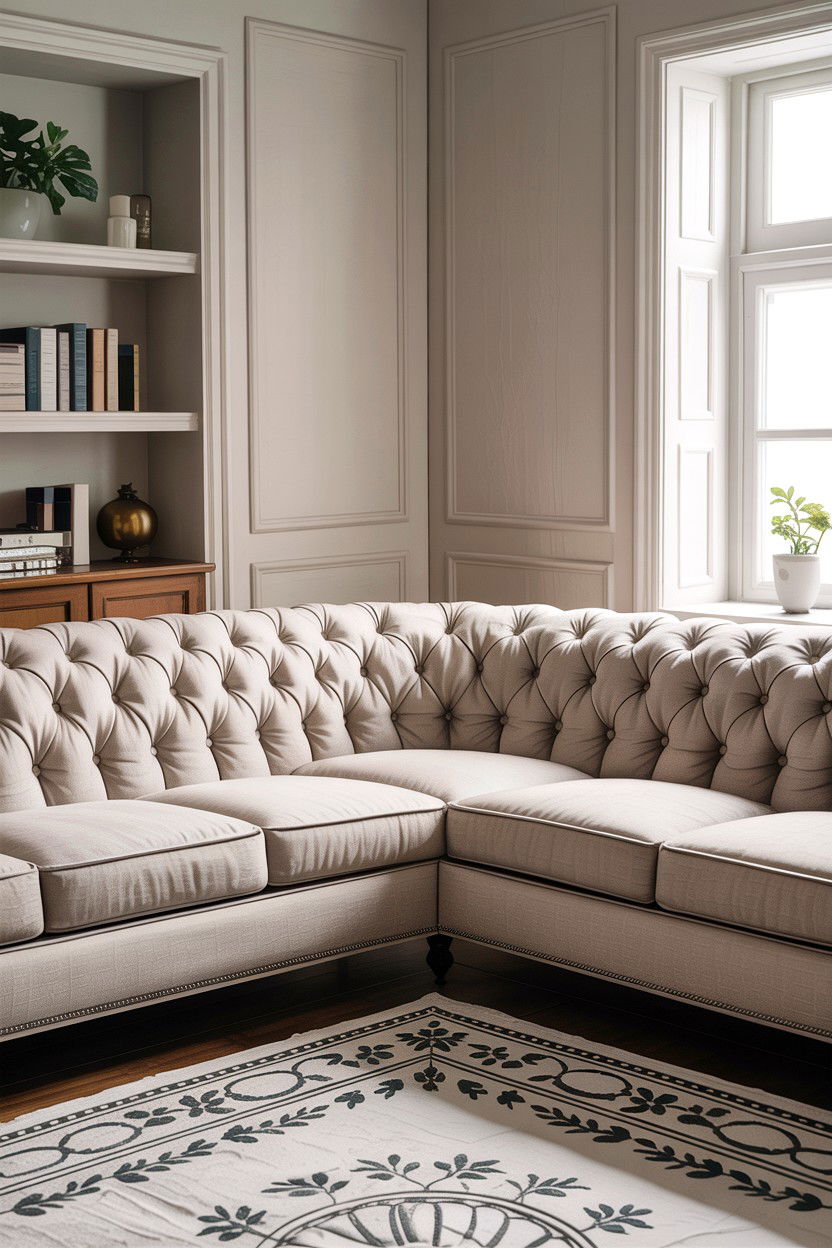Tufted Back Corner Sofa - 30 living room corner sofa ideas