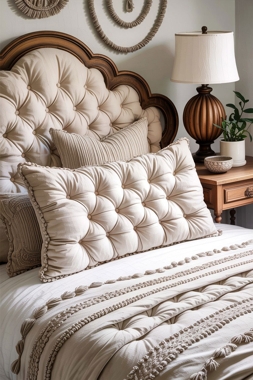 Tufted Cotton Pillow - 30 bedroom throw pillows