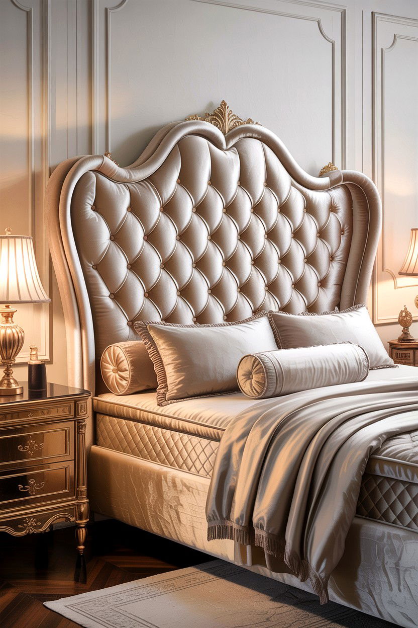 Tufted Fabric Headboard - 30 bedroom DIY headboard ideas