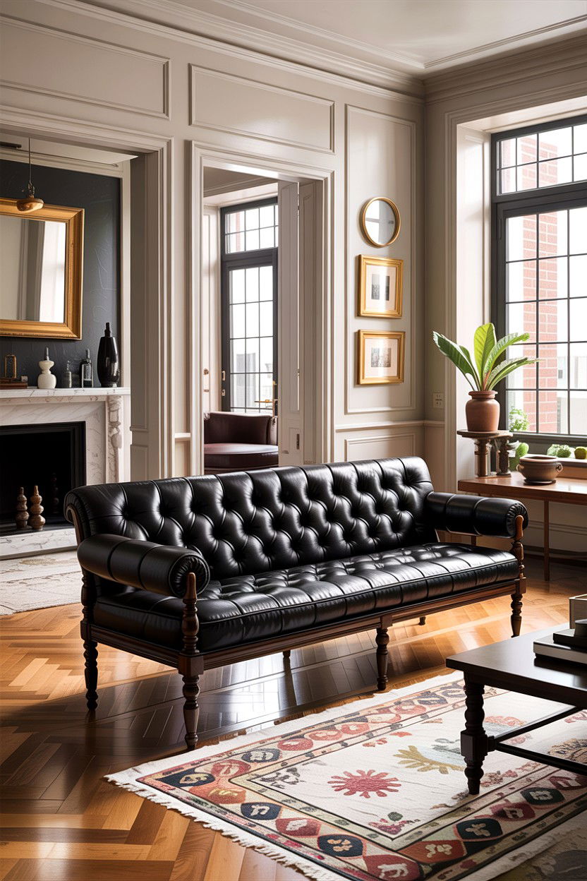 Tufted Leather Seat - 30 living room Italian furniture ideas