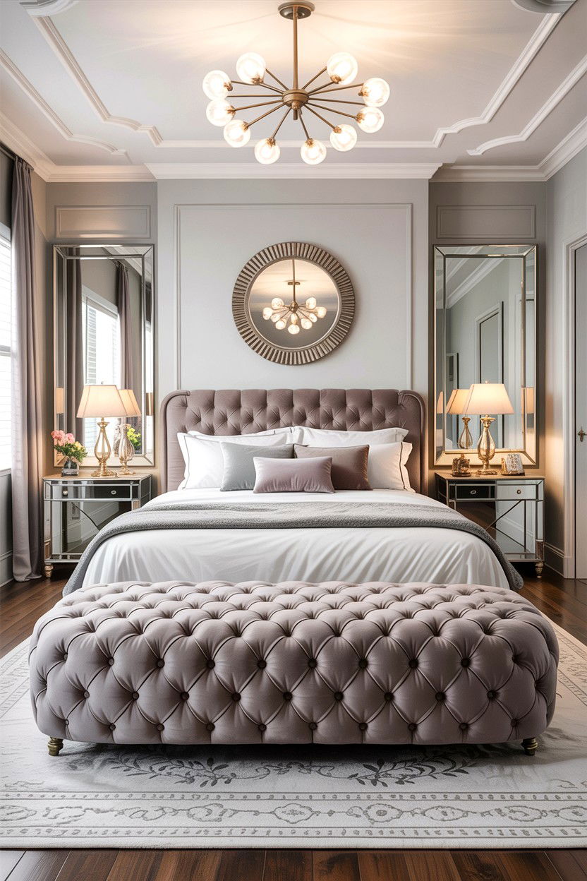 Tufted Ottoman Bedroom - 30 Hollywood bedroom ideas