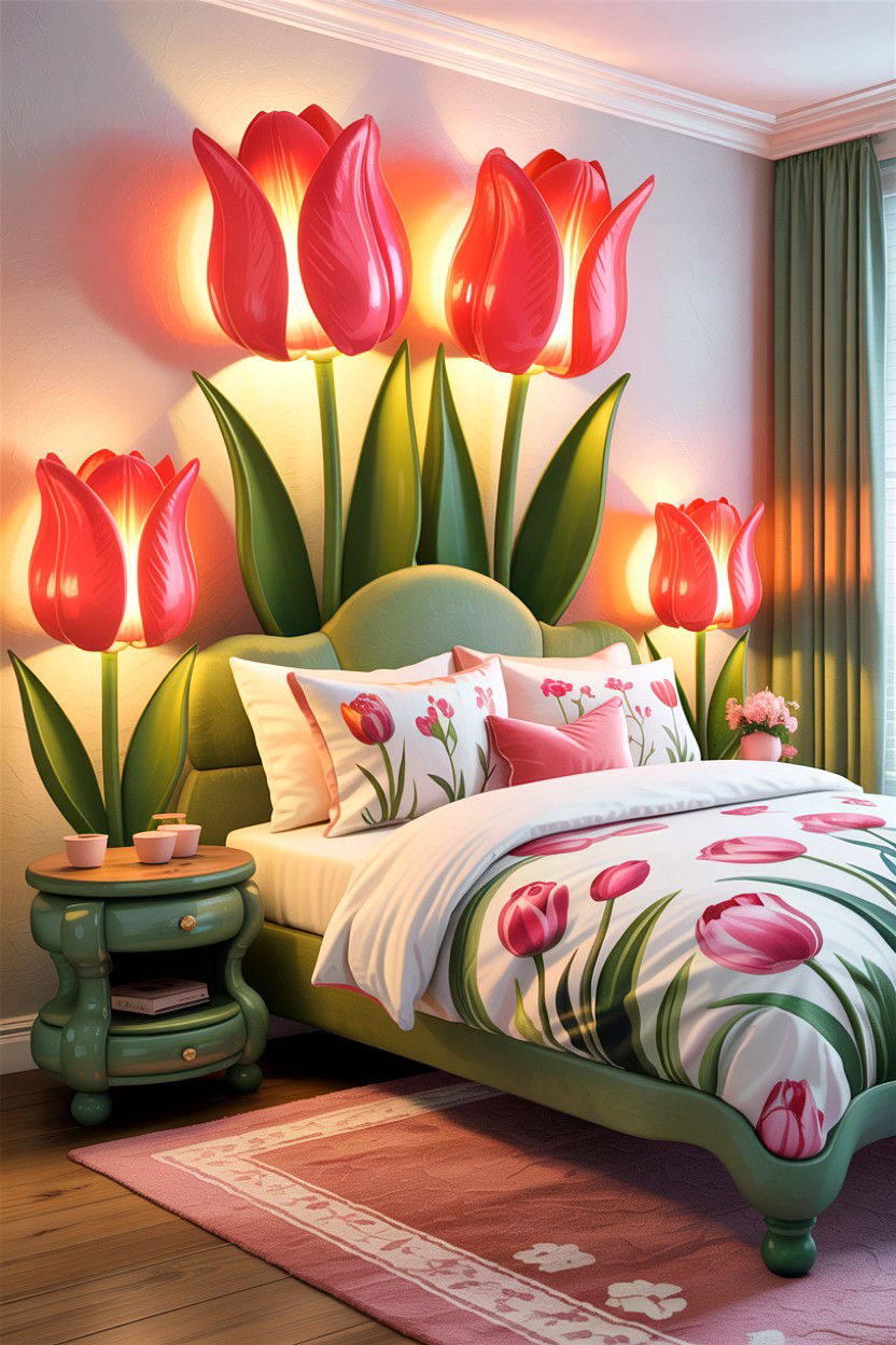 Tulip Lamp Bedroom - 30 kawaii bedroom ideas
