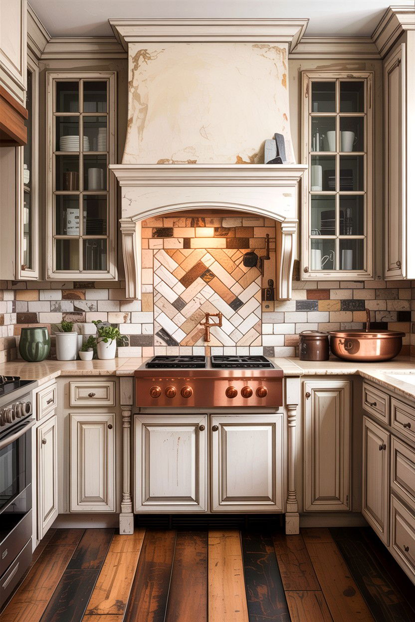 Tumbled stone backsplash - 30 stone kitchen ideas