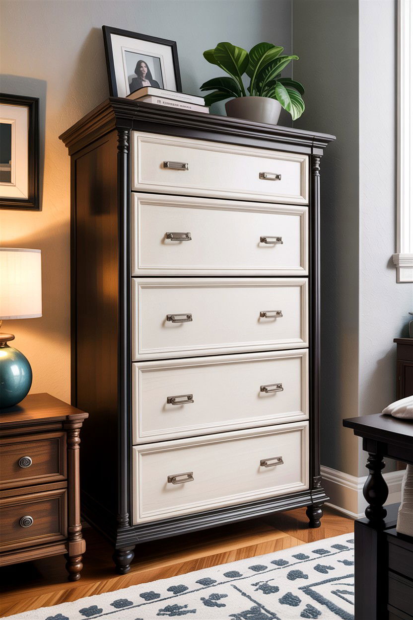 Two Tone Tall Dresser - 30 bedroom tall dressers