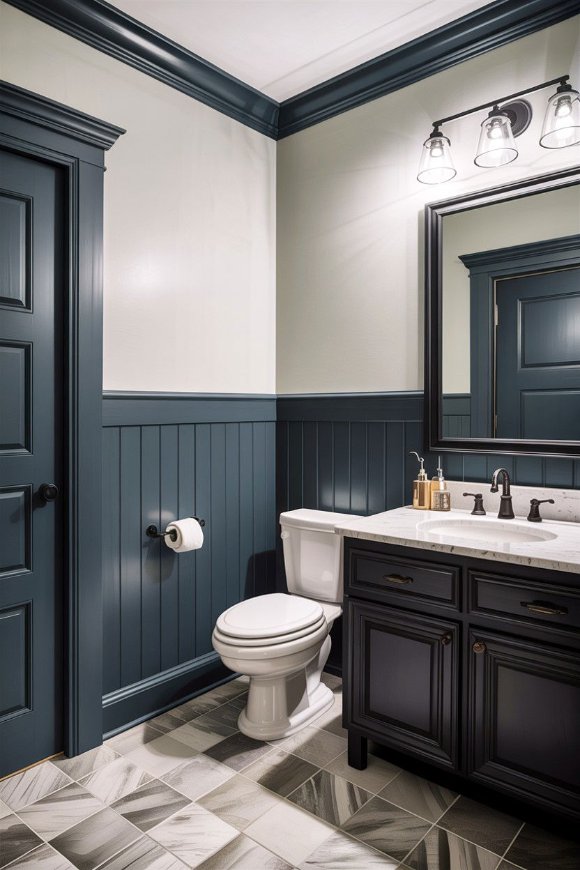 Two tone board and batten bathroom - 30 bathroom board and batten ideas