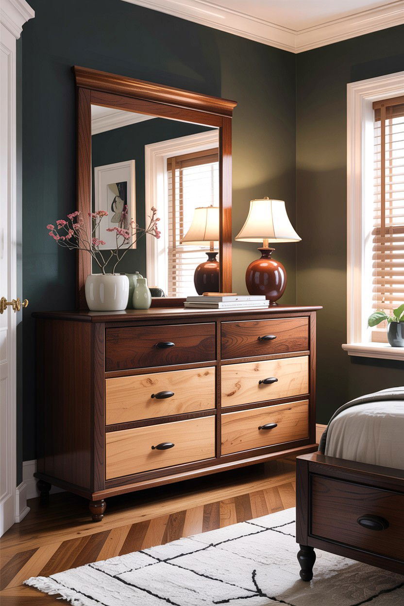 Two tone wood dresser - 30 bedroom wood dressers