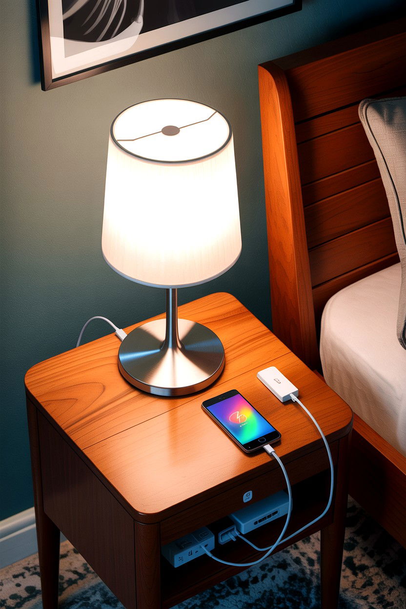 USB Charging Bedside Lamp - 30 bedroom bedside lamps