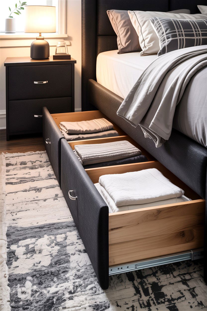 Under Bed Storage Drawer - 30 bedroom compact furniture ideas