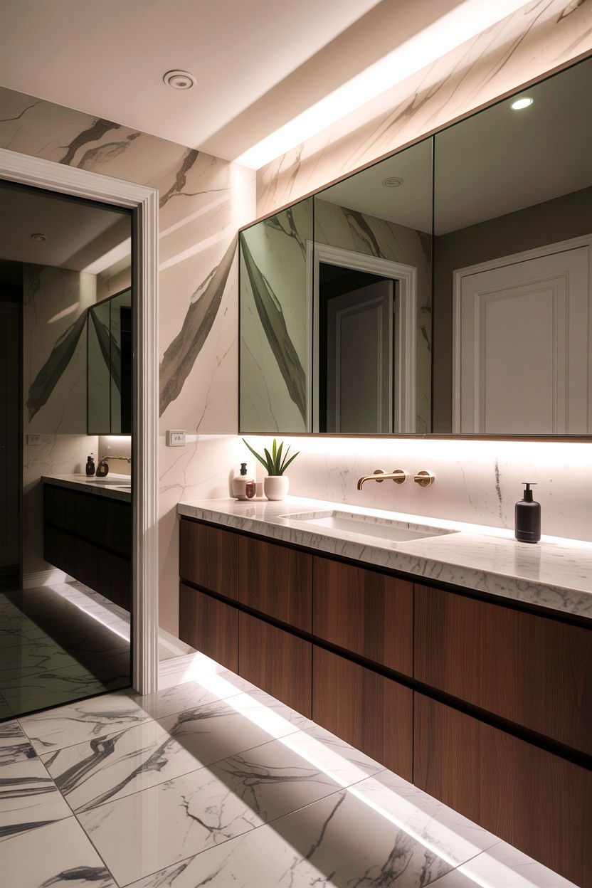 Under Cabinet Lighting - 30 bathroom automation ideas