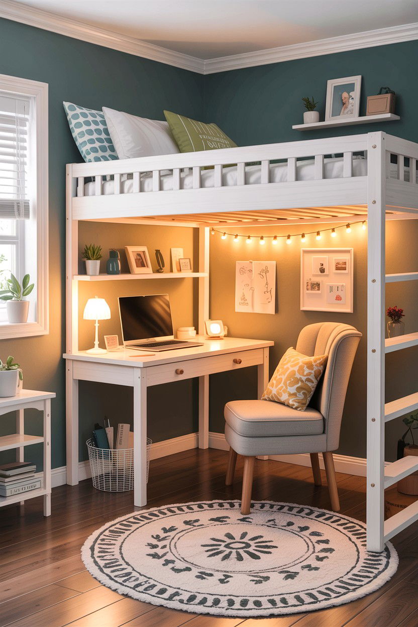 Under Loft Bed Desk - 30 bedroom study desk ideas