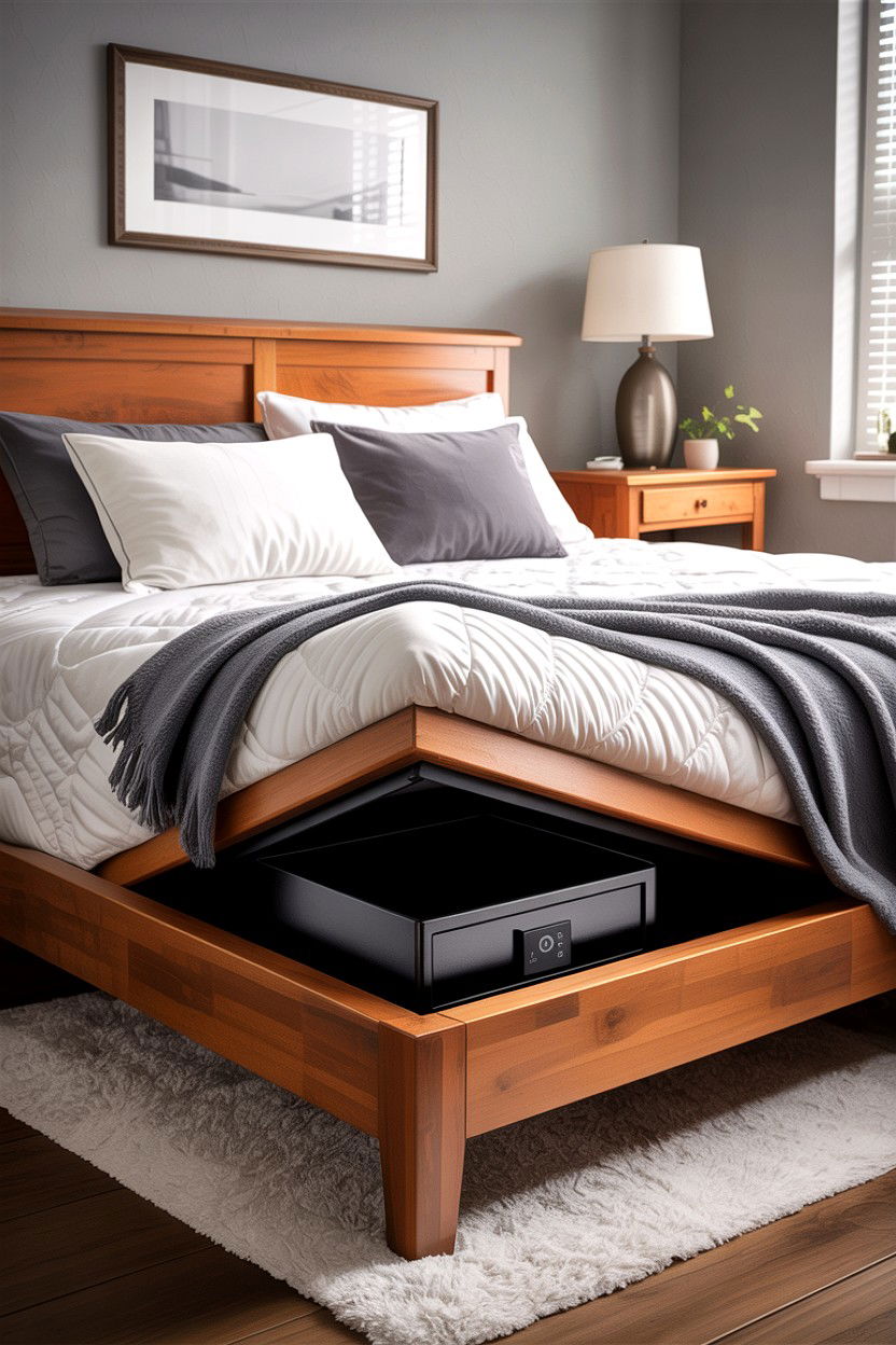 Under Mattress Safe - 30 bedroom secret storage ideas