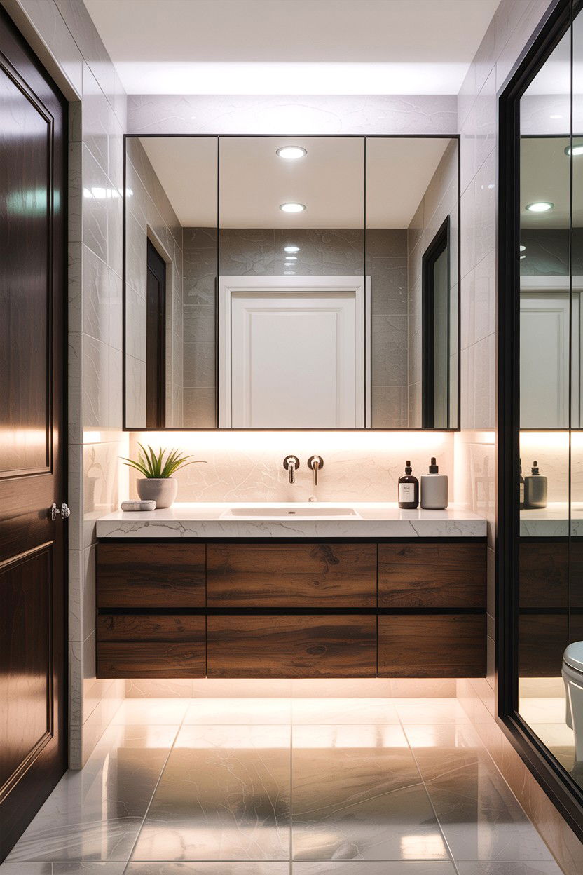 Under cabinet lighting - 30 easy bathroom updates