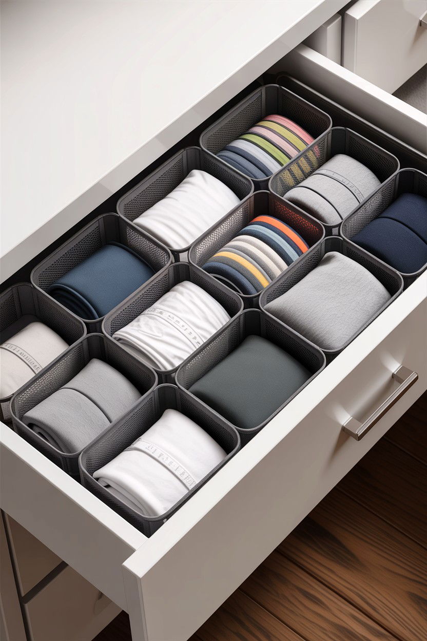 Underwear Drawer Organizer - 30 bedroom storage containers