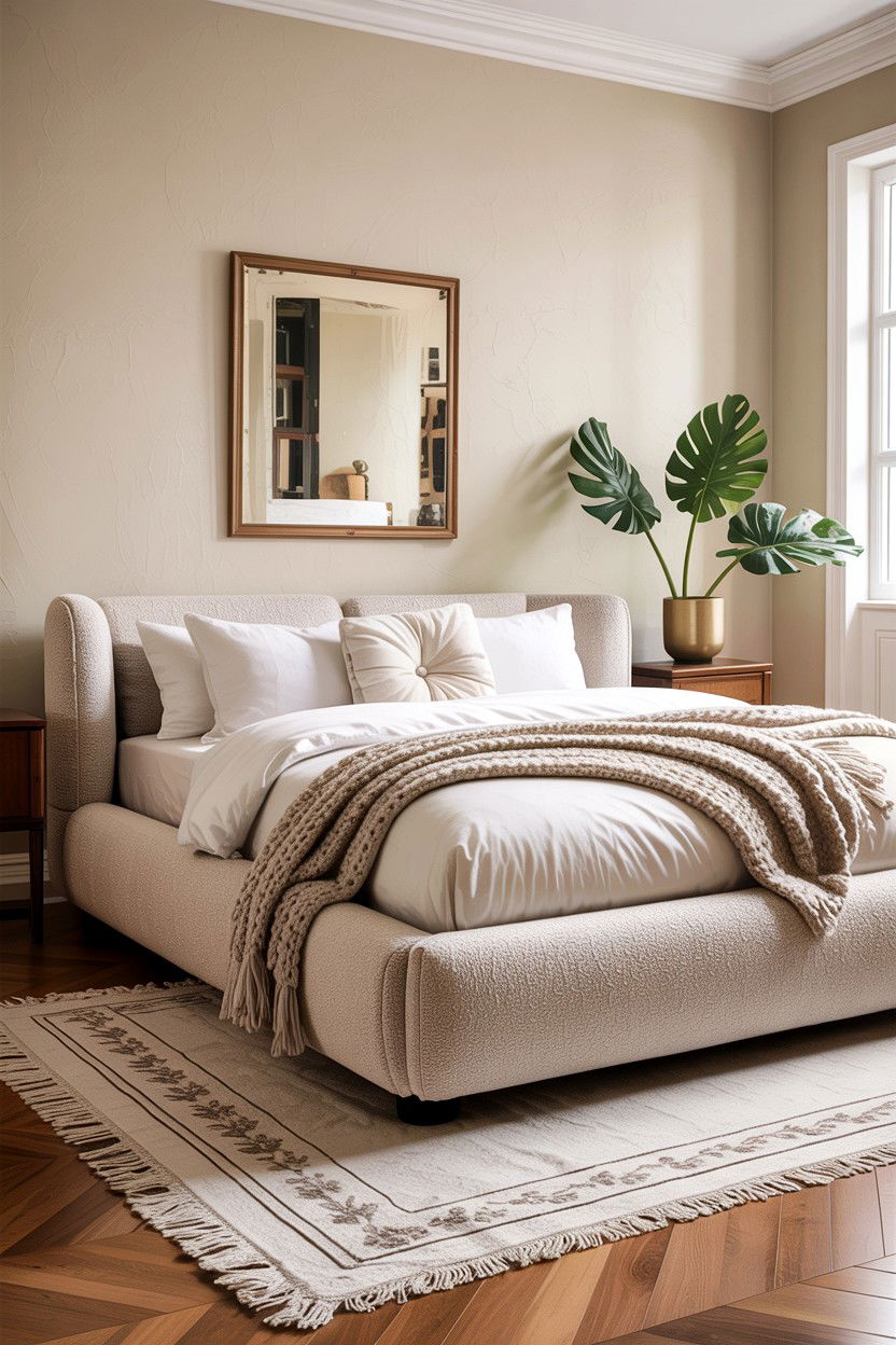 Upholstered Low Profile Bed - 30 bedroom low profile beds