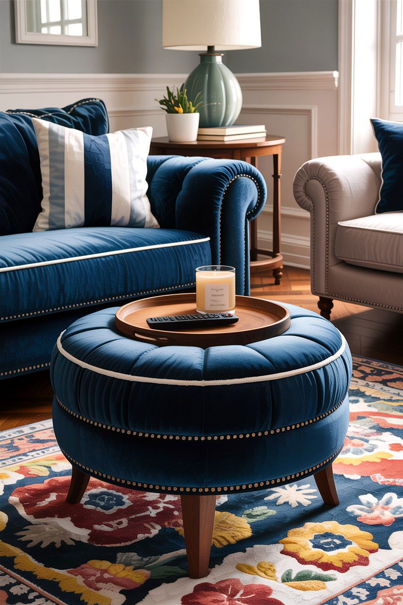Upholstered Ottoman Table - 30 living room accent table ideas