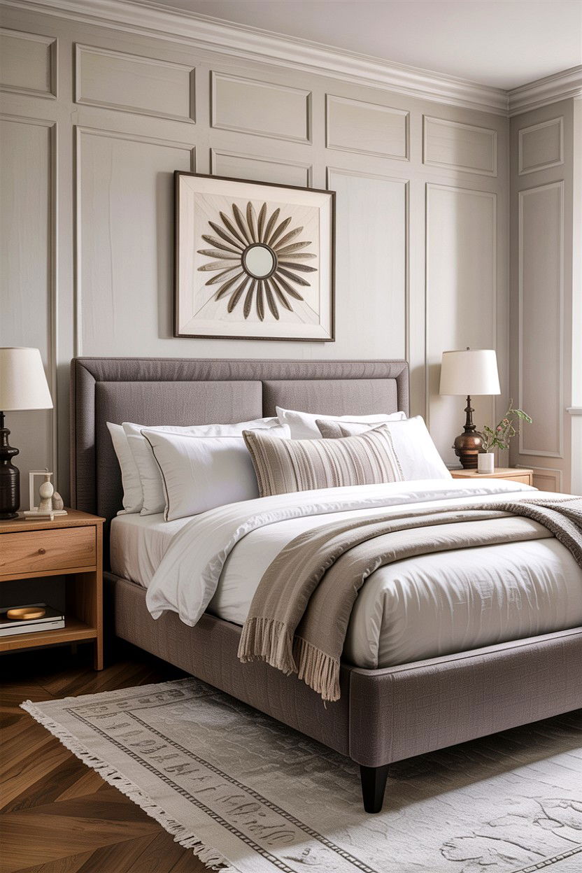 Upholstered Panel Bed - 30 bedroom panel beds