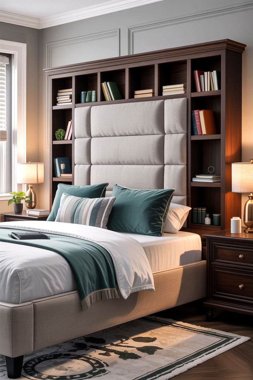 Upholstered Storage Headboard - 30 bedroom storage headboards