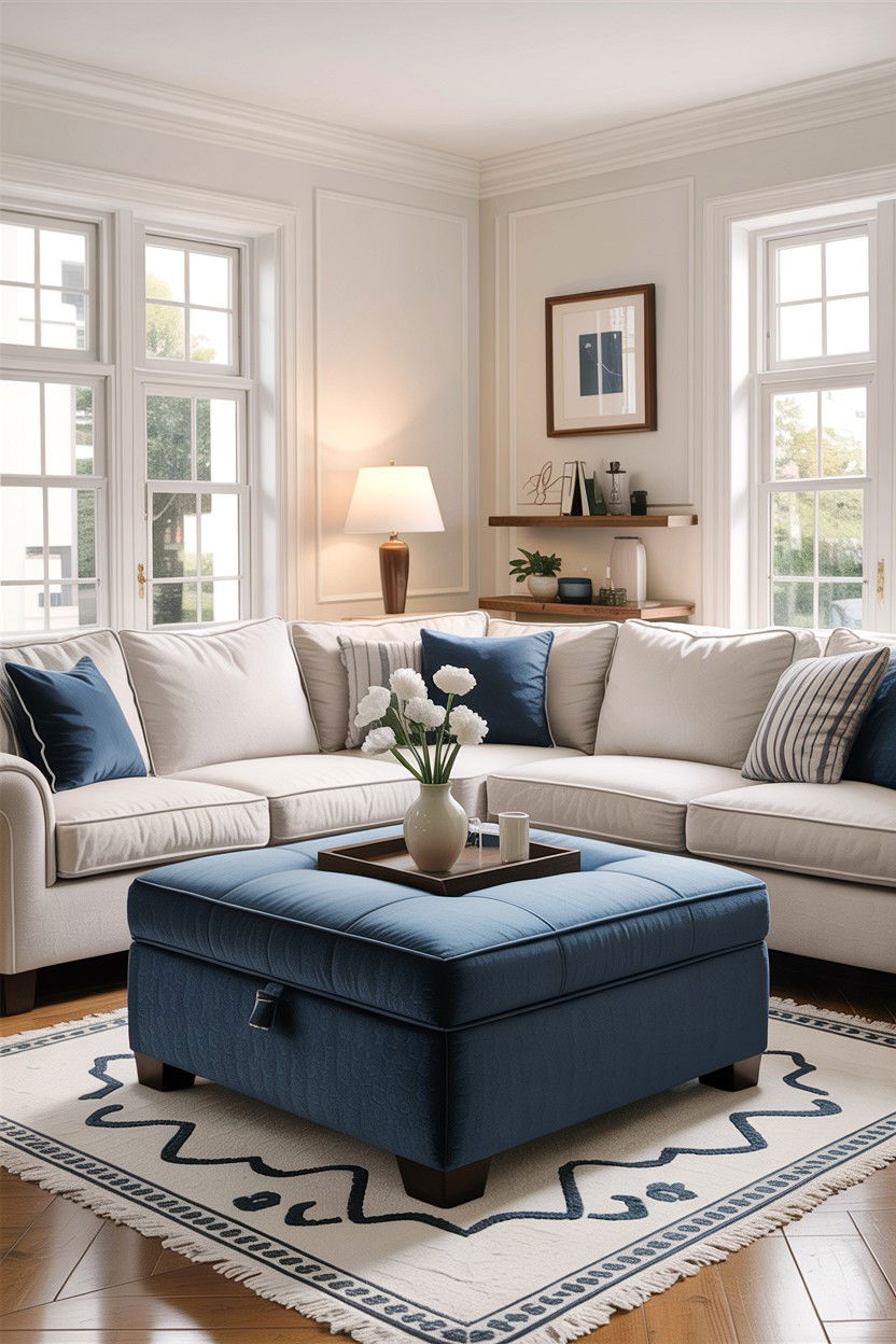 Upholstered Storage Ottoman - 30 living room Italian furniture ideas