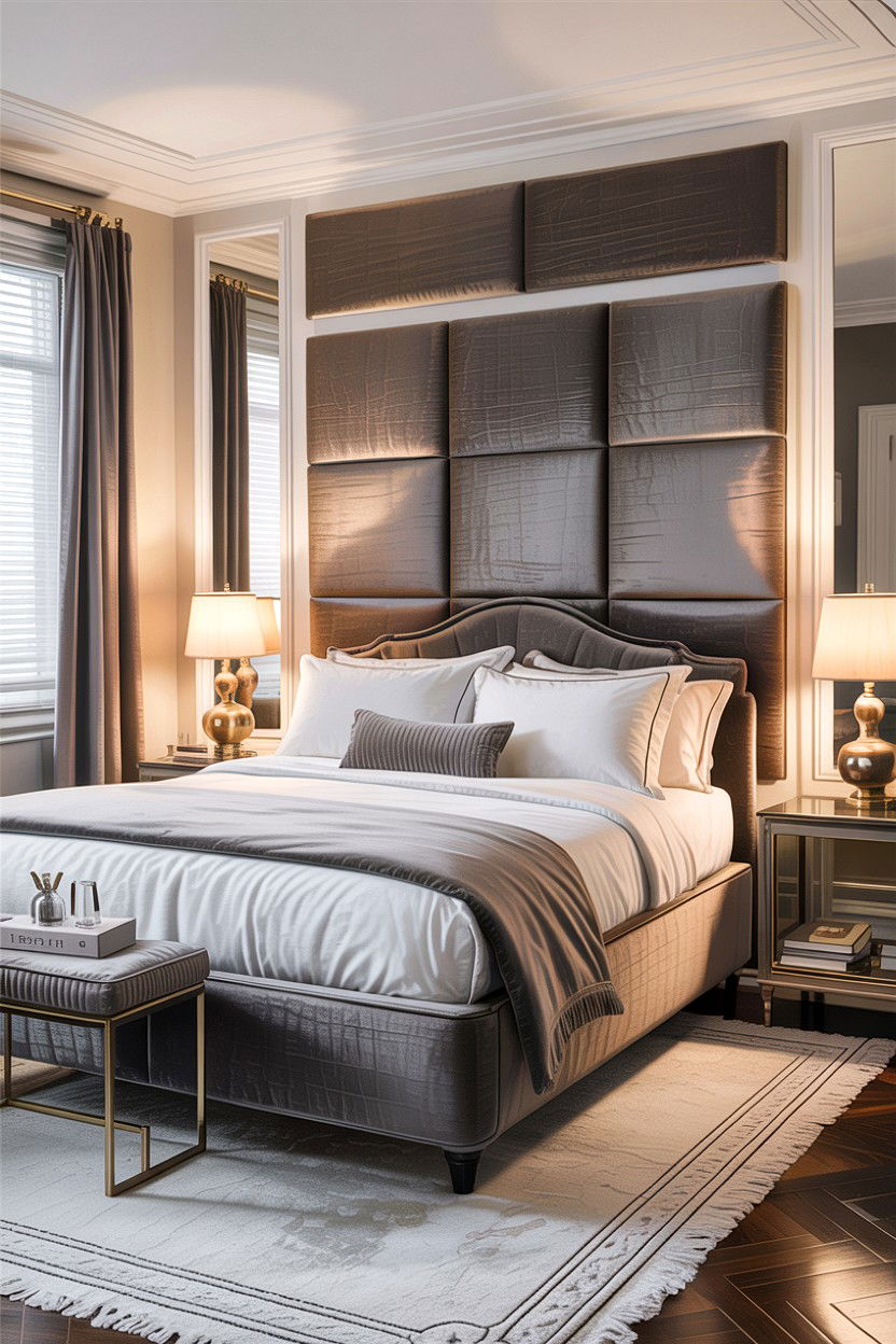 Upholstered wall panels - 30 bedroom textured walls