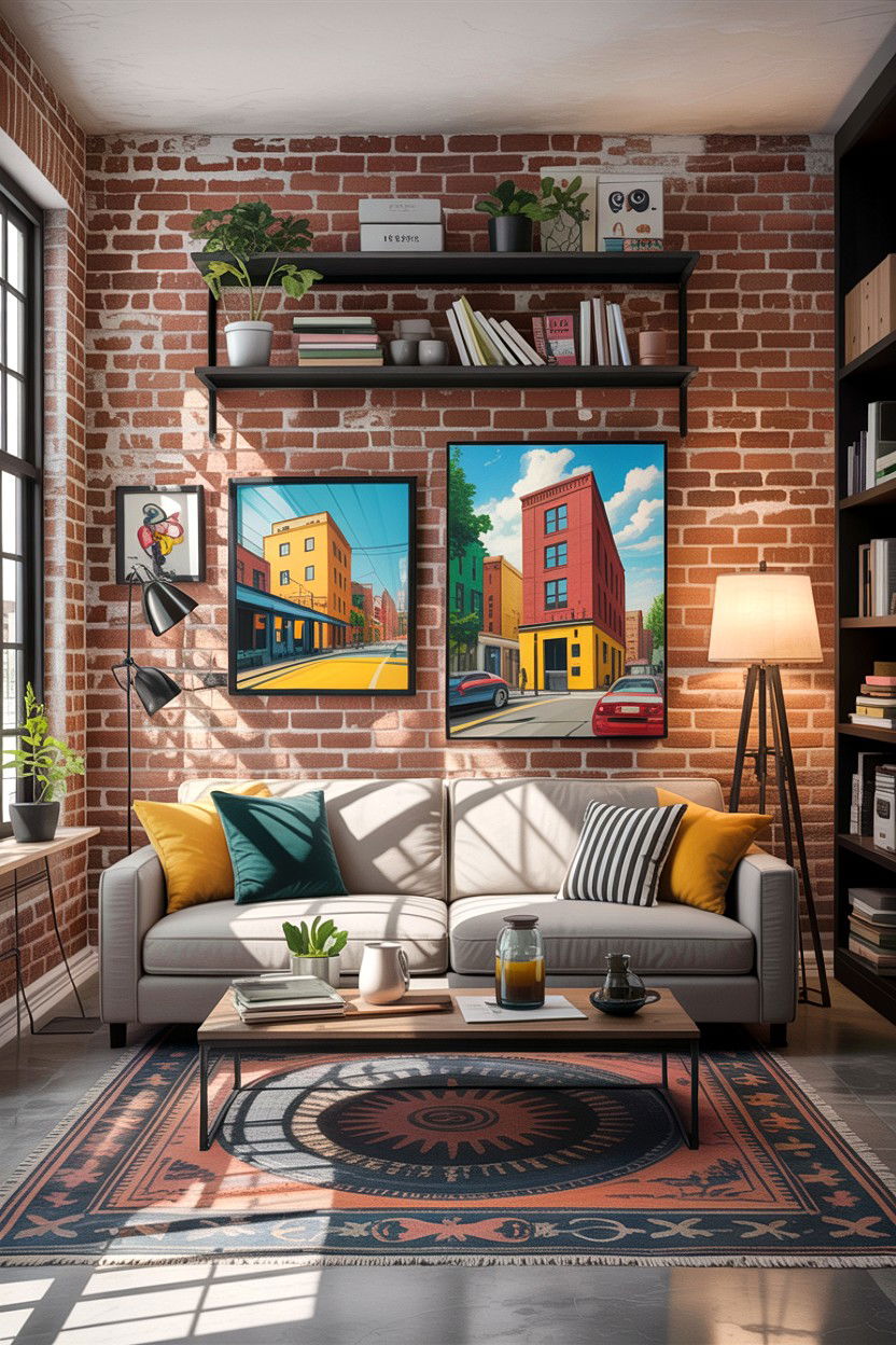 Urban Brick Living Room - 30 exposed brick living room ideas