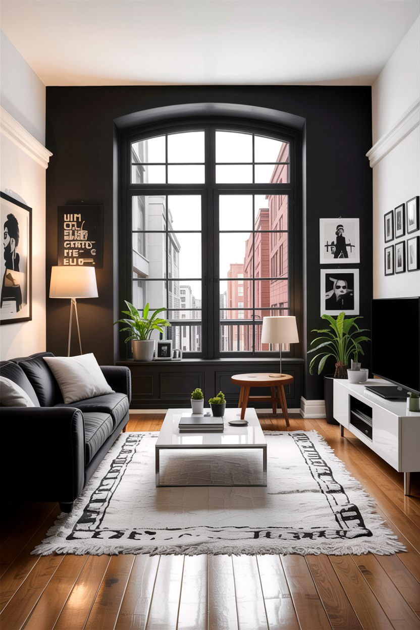 Urban black and white living room - 30 black and white living room ideas