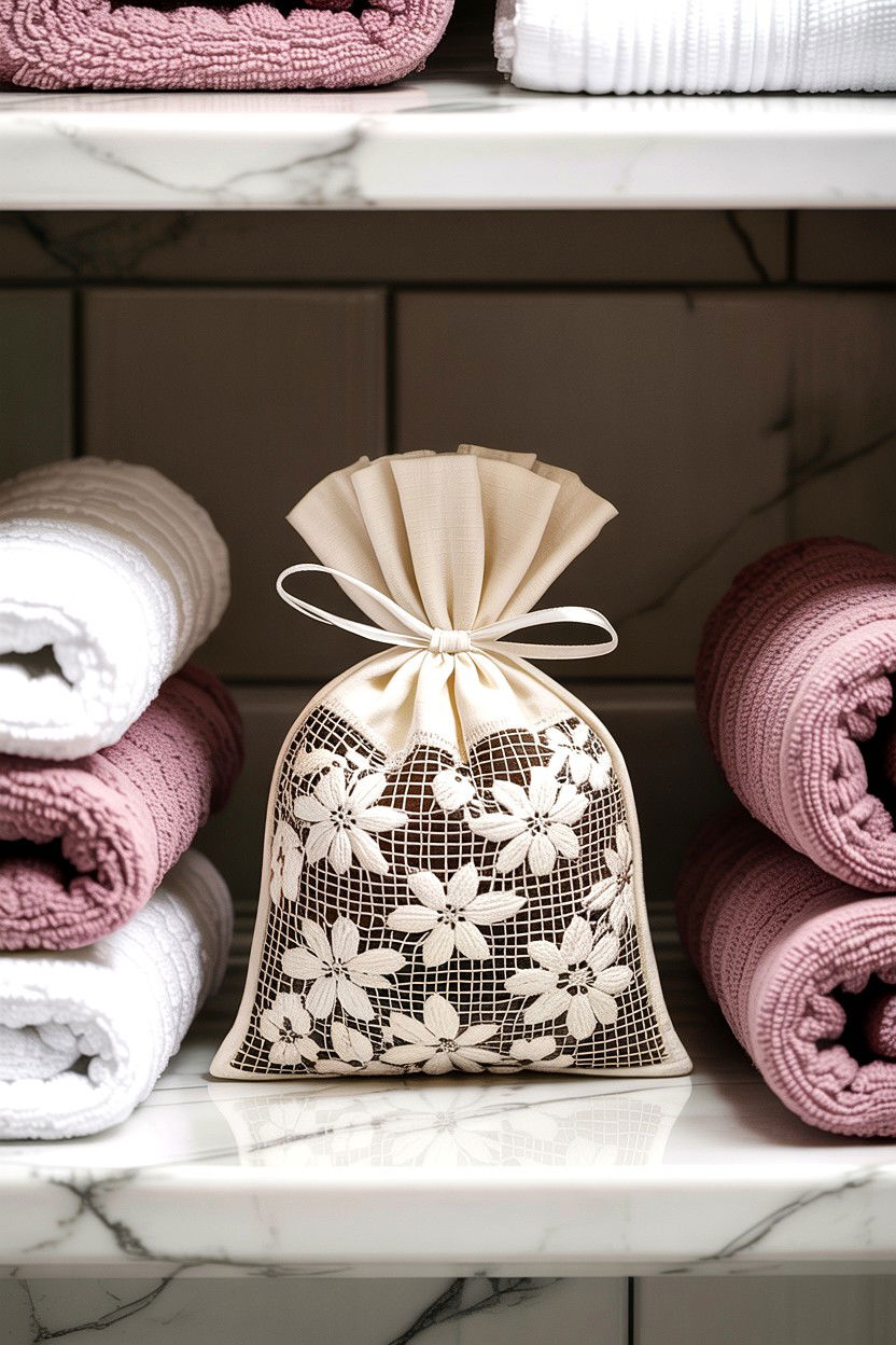 Vanilla Bean Bathroom Sachet - 30 bathroom aromatherapy ideas