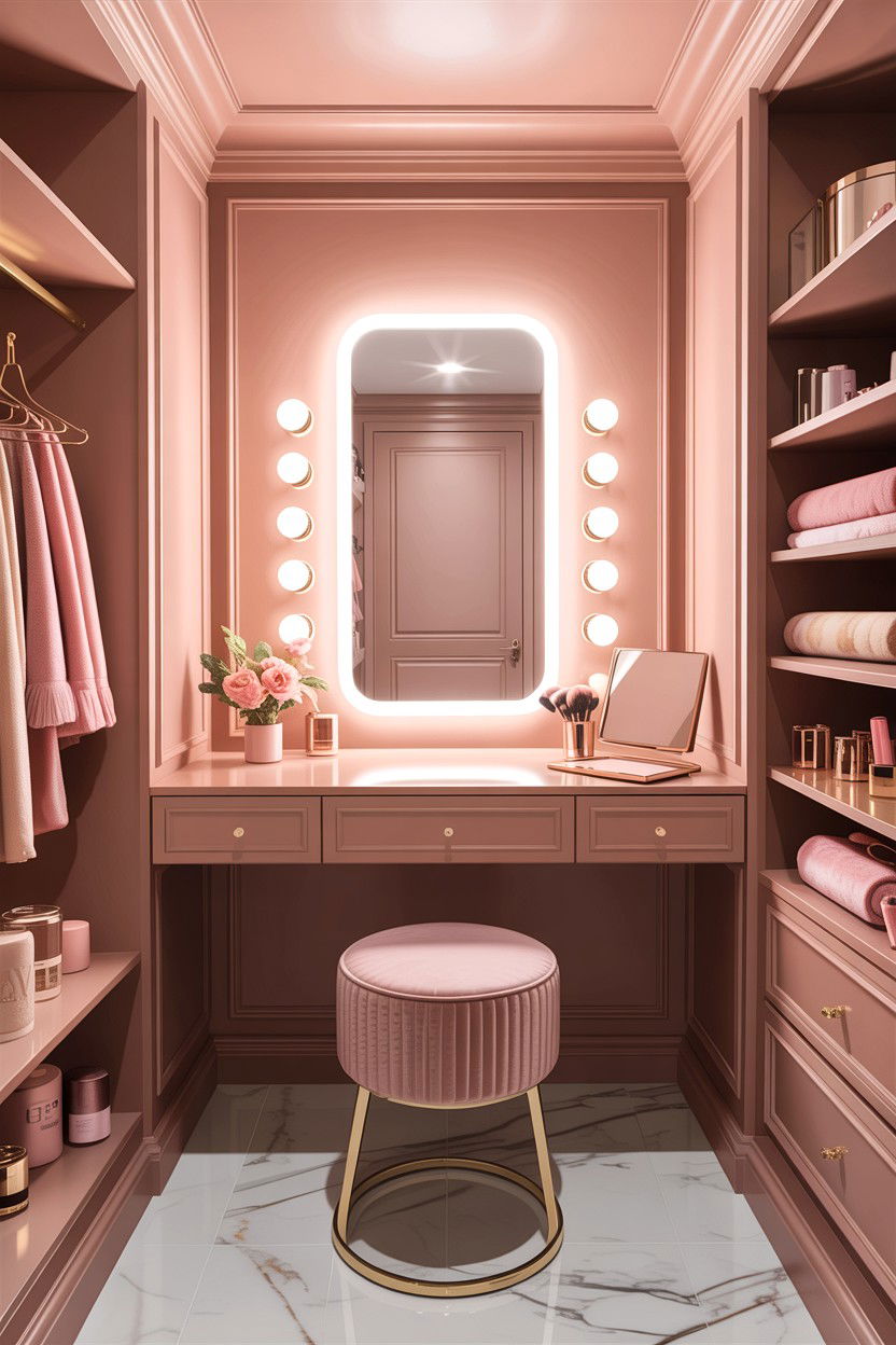 Vanity mirror lighting in closet - 30 bedroom closet lighting ideas