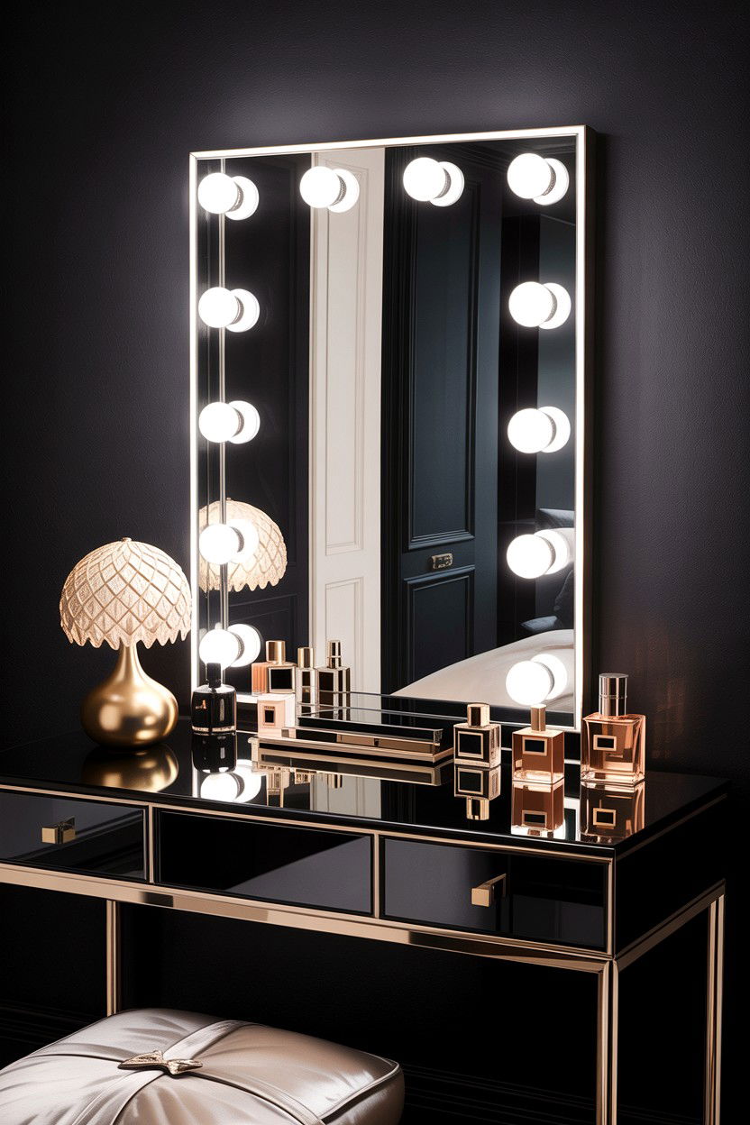 Vanity with lighted mirror - 30 bedroom vanity ideas