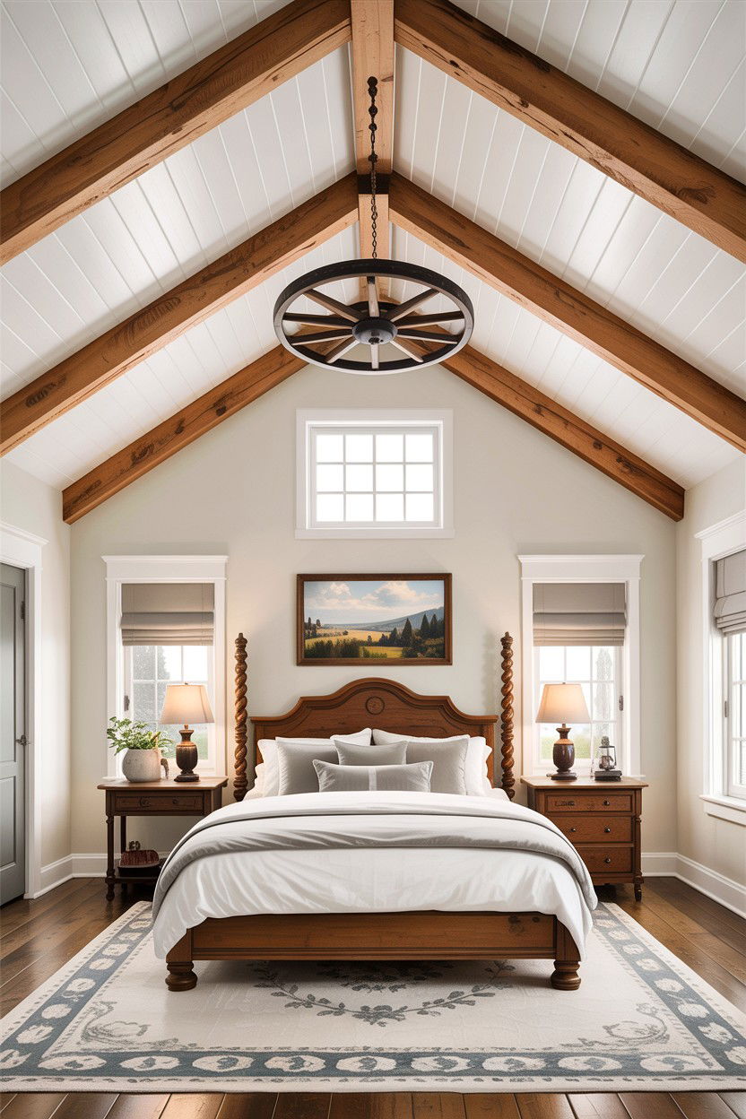 Vaulted Ceiling Detail - 30 fixer upper bedroom ideas