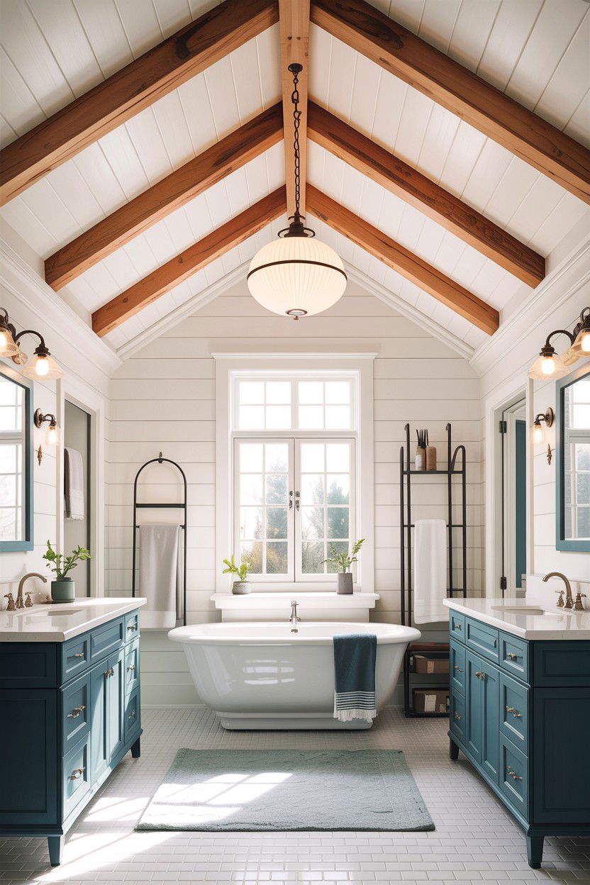 Vaulted bathroom ceiling - 30 bathroom ceiling ideas