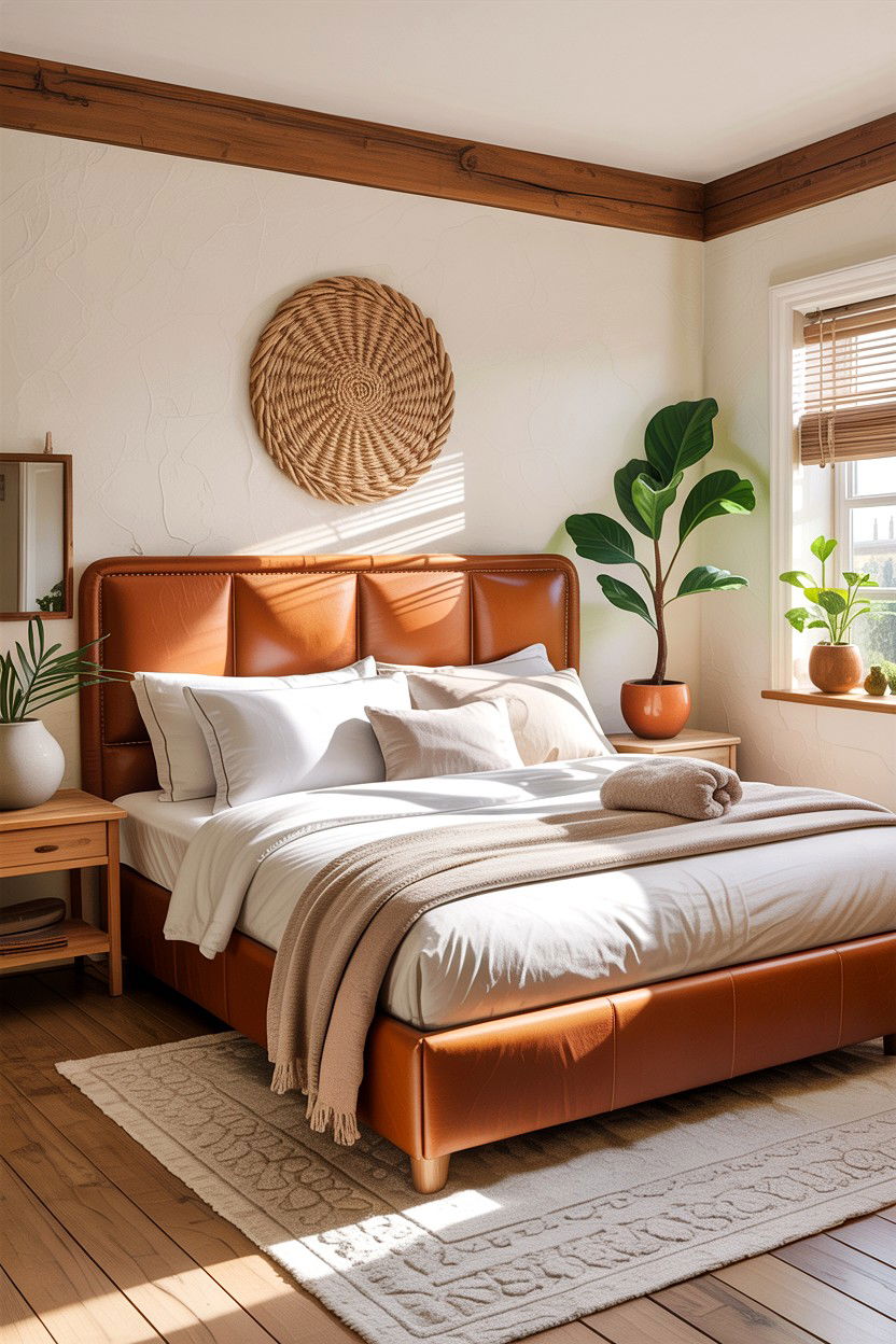 Vegan Leather Headboard - 30 bedroom leather headboards