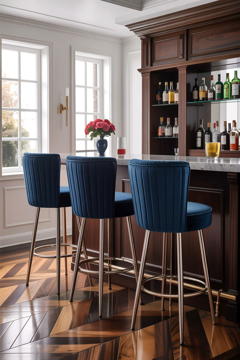 Velvet Bar Stools - 30 velvet accent ideas