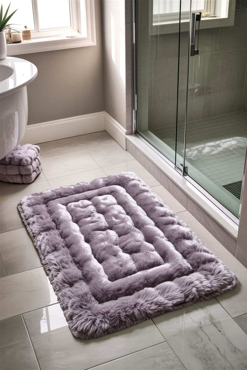 Velvet Bath Mat - 30 velvet bathroom ideas