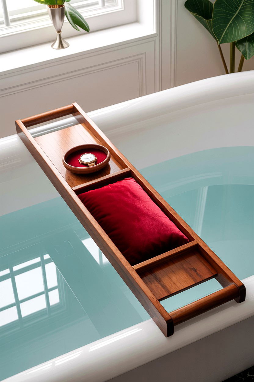 Velvet Bath Tray - 30 velvet bathroom ideas