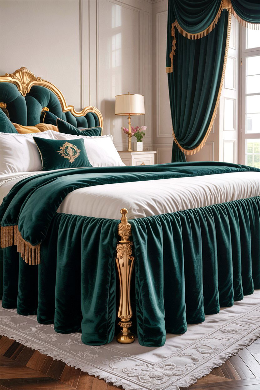 Velvet Bed Skirt - 30 bedroom dust ruffles