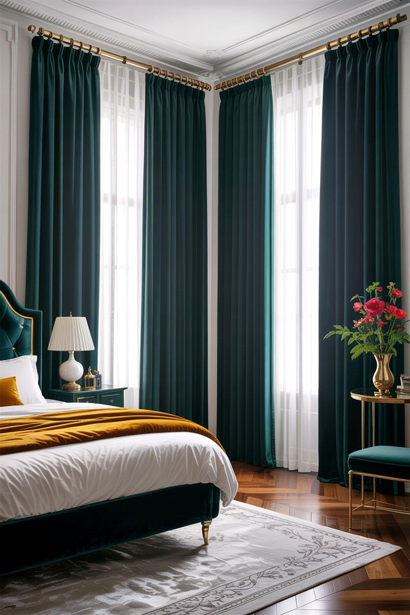 Velvet Curtains Bedroom - 30 Hollywood bedroom ideas