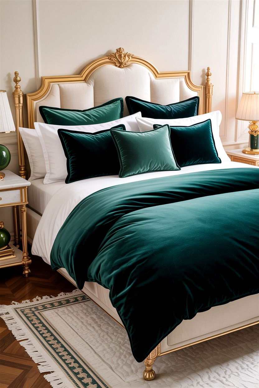 Velvet Euro Shams - 30 bedroom layered bedding ideas