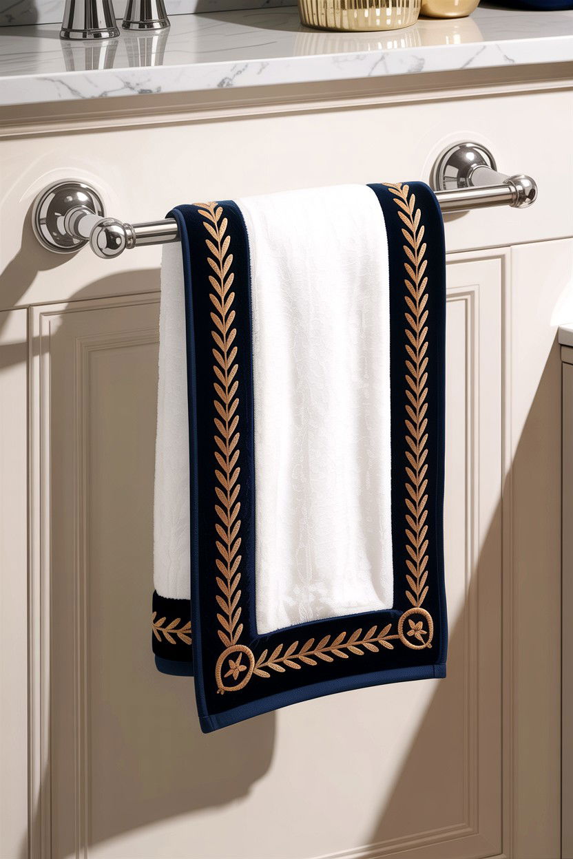 Velvet Hand Towel - 30 velvet bathroom ideas