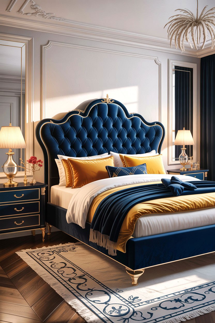 Velvet Headboard Bedroom - 30 Turkish bedroom ideas