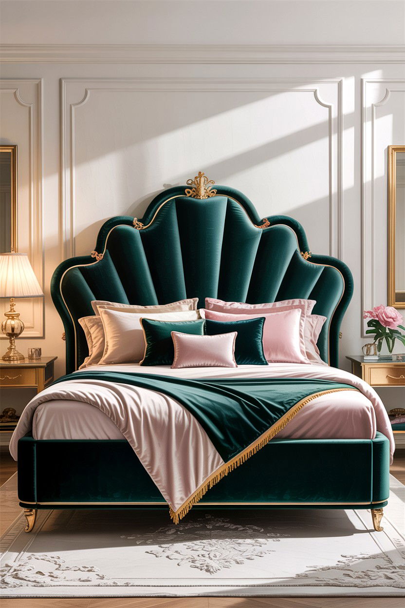 Velvet Headboard - 30 bedroom headboard ideas