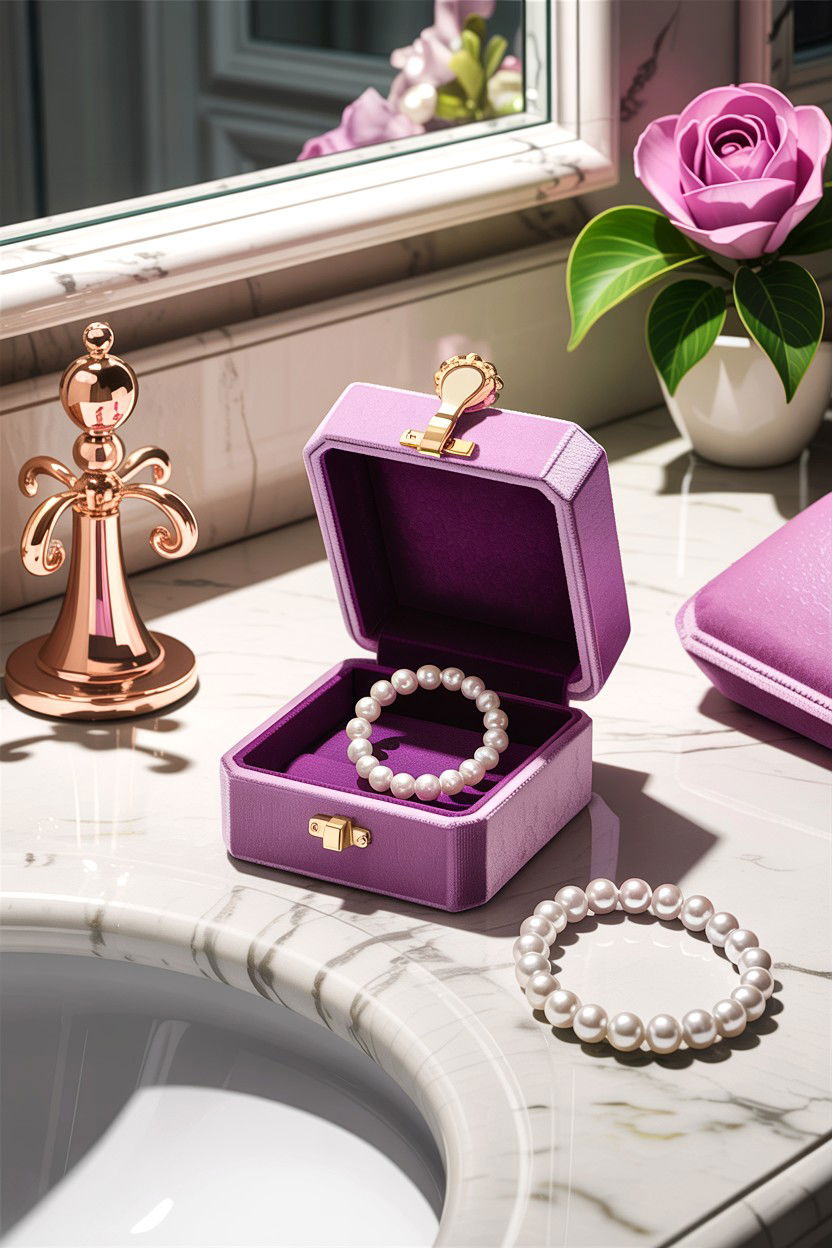 Velvet Jewelry Box - 30 velvet bathroom ideas