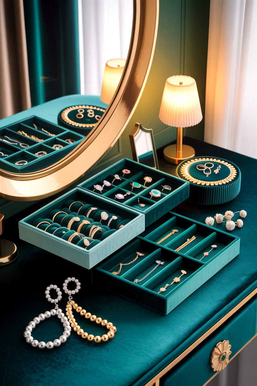 Velvet Jewelry Trays - 30 bedroom storage containers