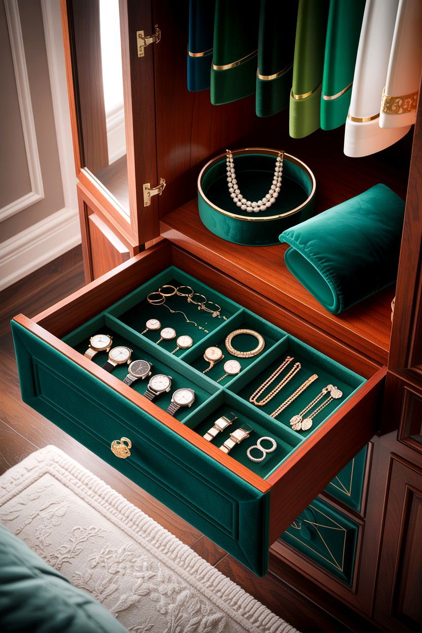 Velvet Lined Wardrobe - 30 bedroom wardrobes