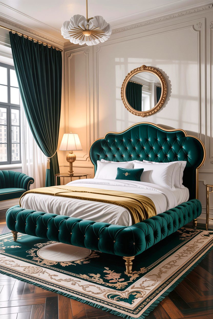 Velvet Low Profile Bed - 30 bedroom low profile beds