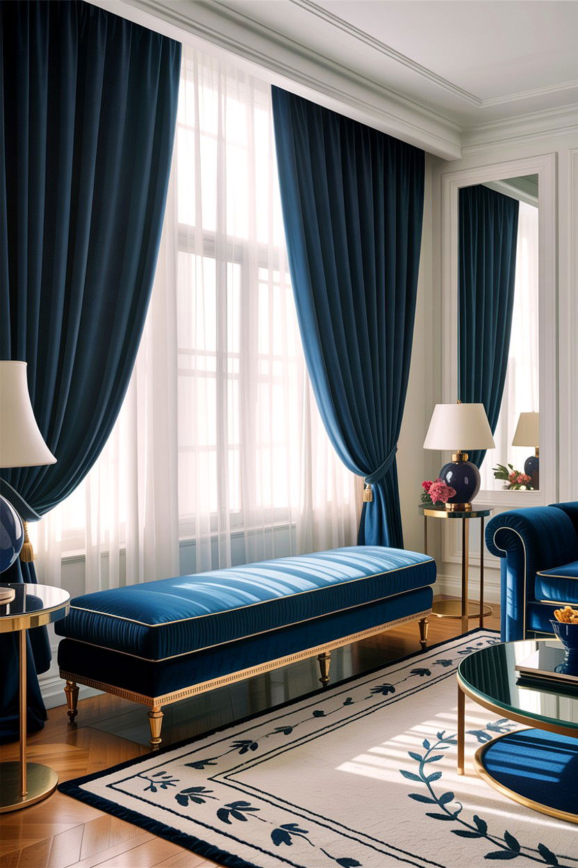 Velvet Ottoman Bench - 30 boutique hotel living room ideas