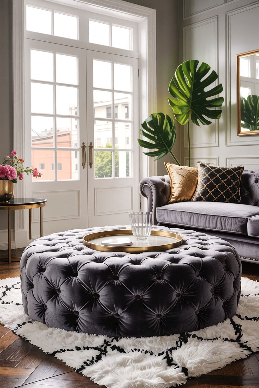 Velvet Ottoman Coffee Table - 30 velvet accent ideas